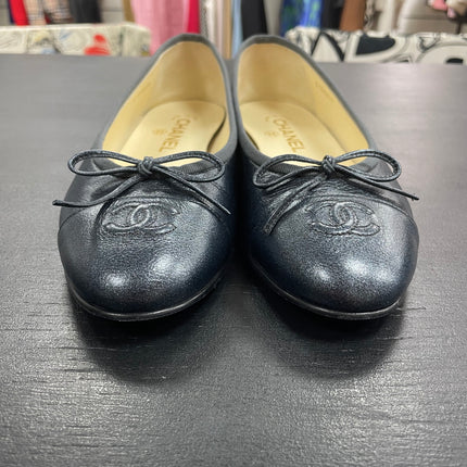 Ballerines Chanel bleues Metalisees T39