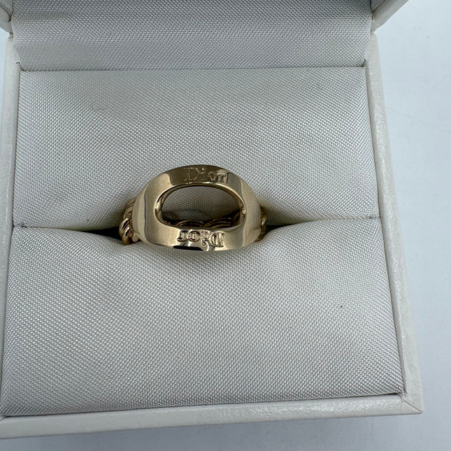 Bague Dior T55 métal doré
