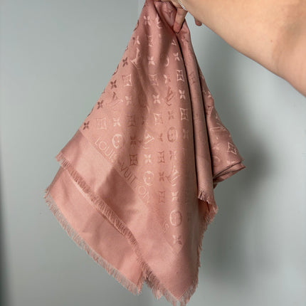 Châle Louis Vuitton rose 140cm