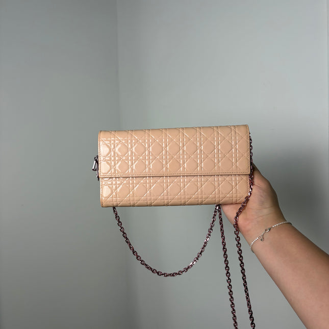 Sac Dior Wallet on chain Lady Dior rose