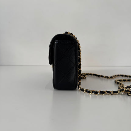 Petit sac chanel à rabat noir
