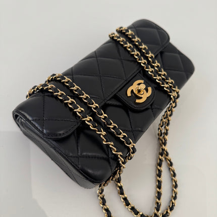 Petit sac chanel à rabat noir