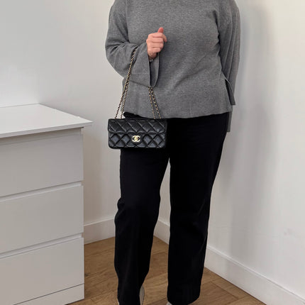 Petit sac chanel à rabat noir