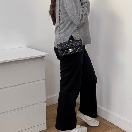 Petit sac chanel à rabat noir