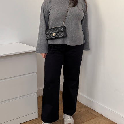 Petit sac chanel à rabat noir
