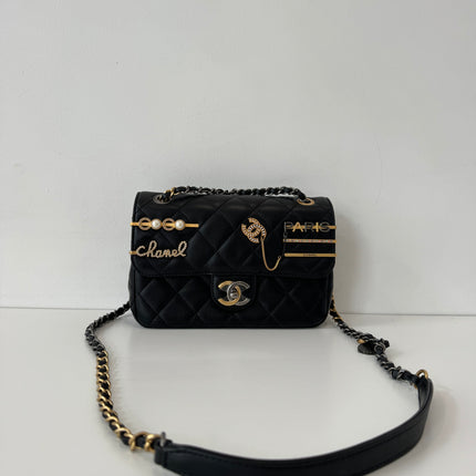 Mini Sac Chanel timeless Coco clips noir