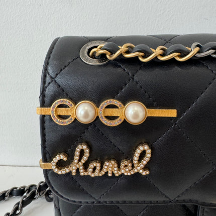 Mini Sac Chanel timeless Coco clips noir