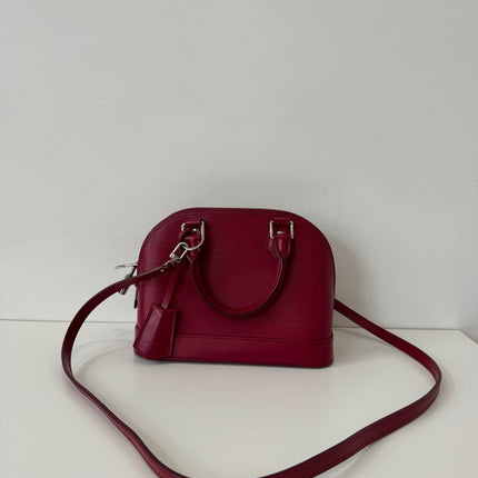 Sac Louis Vuitton bb Alma cuir épi framboise
