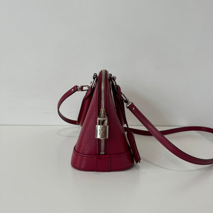 Sac Louis Vuitton bb Alma cuir épi framboise