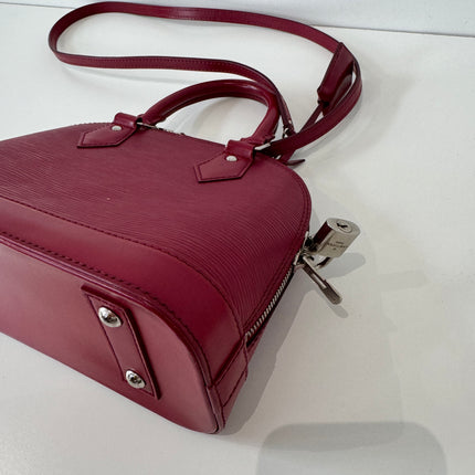 Sac Louis Vuitton bb Alma cuir épi framboise