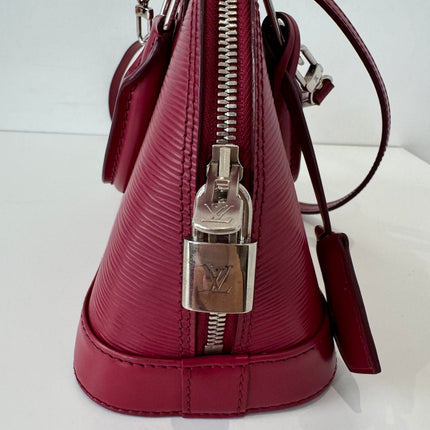 Sac Louis Vuitton bb Alma cuir épi framboise