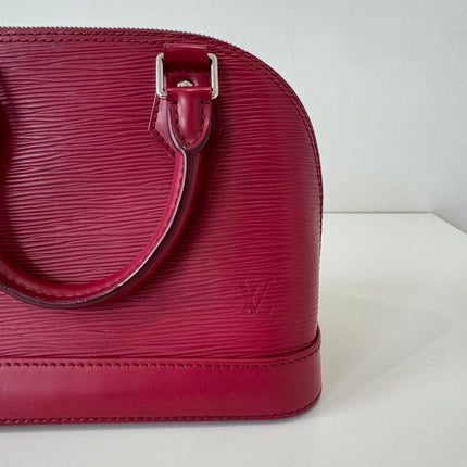Sac Louis Vuitton bb Alma cuir épi framboise