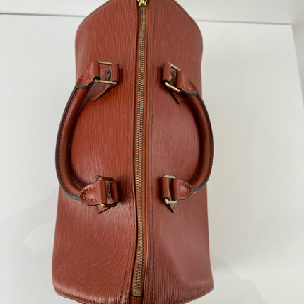 Sac Louis Vuitton Speedy 30 cuir épi cognac