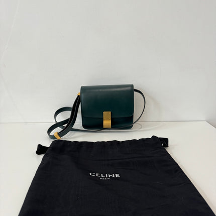 Sac Celine small Classic box vert sapin