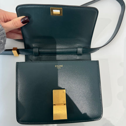 Sac Celine small Classic box vert sapin
