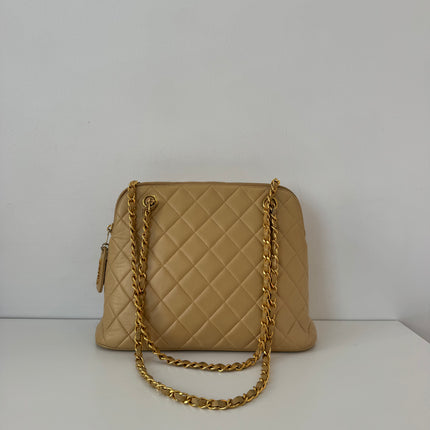 Sac Chanel shopping épaule beige