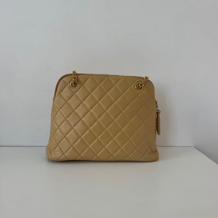 Sac Chanel shopping épaule beige