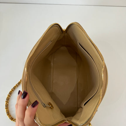 Sac Chanel shopping épaule beige