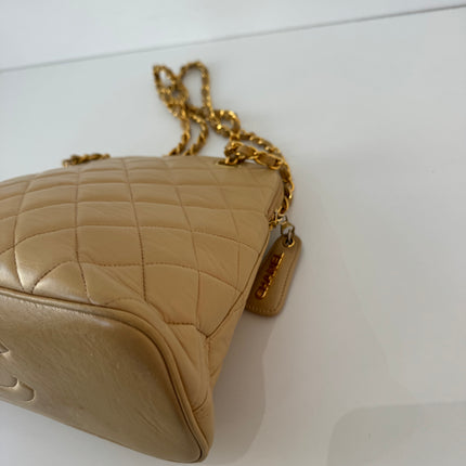 Sac Chanel shopping épaule beige