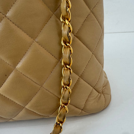 Sac Chanel shopping épaule beige